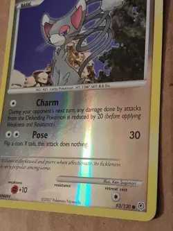 Pokemon Glameow 83/130 Diamond & Pearl Reverse Holo LP See Pictures - Image 2