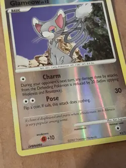 Pokemon Glameow 83/130 Diamond & Pearl Reverse Holo LP See Pictures - Image 3