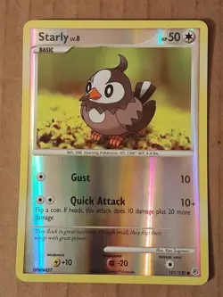 Pokemon Starly 101/130 Diamond & Pearl Reverse Holo LP See Pictures - Image 1