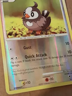 Pokemon Starly 101/130 Diamond & Pearl Reverse Holo LP See Pictures - Image 3