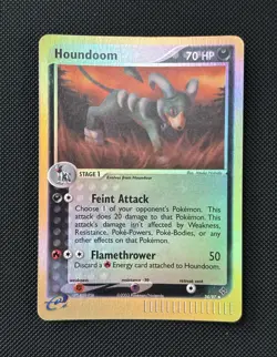 Pokemon TCG EX Dragon 2003 Houndoom 34/97 Reverse Holo Uncommon (LP+) - Image 1