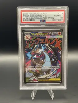 2025 POKEMON MEP EN-ME BLACK STAR PROMO #023 MEGA CHARIZARD X EX PSA 10 - Image 1