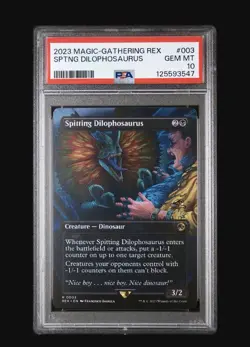 Spitting Dilophosaurus (Borderless) MTG Universes Beyond PSA 10 POP 2!! - Image 1