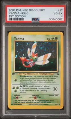 PSA 4 Yanma Holo 17/75 1st Edition Neo Discovery 2001 Pokemon Card - Image 1