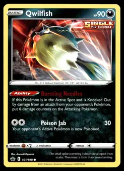 Qwilfish 101/198 Pokemon Card Chilling Reign Common 90 HP Near Mint RY - Image 1