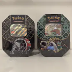 Pokemon TCG Paldean Fates Sealed Lot: Great Tusk & Iron Treads Tins - Image 1