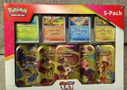 🔥Pokemon Scarlet & Violet - 151 (5-Pack) Mini Tins w/ 4 Promos Costco Bundle🔥 - Image 1