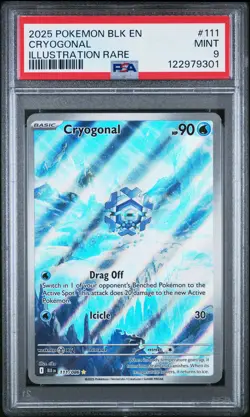 2025 POKEMON BLK EN-BLACK BOLT ILLUSTRATION RARE #111 CRYOGONAL PSA 9 - Image 1
