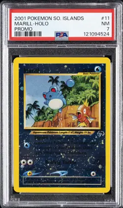 2001 POKEMON SOUTHERN ISLANDS PROMO #11 MARILL-HOLO PSA 7 - Image 1