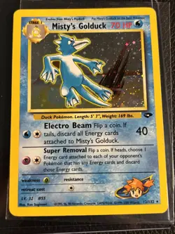 Misty's Golduck 12/132 Holo Rare Gym Challenge Pokemon (MP) (small crease) - Image 1