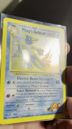 Misty's Golduck 12/132 Holo Rare Gym Challenge Pokemon (MP) (small crease) - Image 2