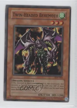 Twin-Headed Behemoth Unlimited YuGiOh Legacy of Darkness #LOD-063 2003 READ - Image 1