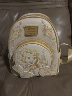 Loungefly Disney Beauty and the Beast Belle Golden Monochrome Mini Backpack - Image 1