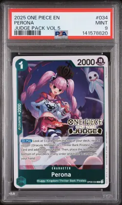 2025 ONE PIECE JUDGE PACK VOLUME 5 034 PERONA PSA 9 MINT - Image 1