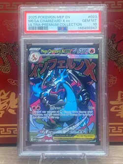 2025 Pokemon MEP EN-ME UPC Black Star Promo #023 Mega Charizard X ex PSA 10 - Image 1