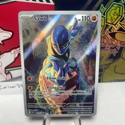 Pokemon TCG Sawk 130/086 White Flare Illustration Rare NM Card - Image 1