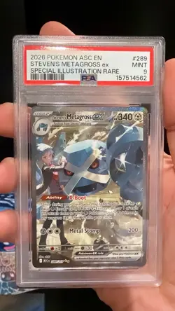 2026 POKEMON ASC EN-SPECIAL ILLUSTRATION RARE #289 STEVEN'S METAGROSS EX PSA 9 - Image 3
