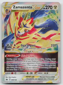 Zamazenta VSTAR 099/159 Holo Crown Zenith Pokemon NM - Image 1