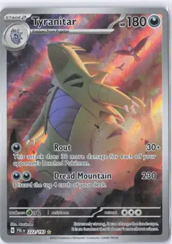 Pokemon Company Tyranitar 222/193 Paldea Evolved Illustration Rare Full Art Holo - Image 1