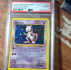 1999 Pokemon Base Set Shadowless Mewtwo Holo Rare 10/102 PSA 4 - Image 2