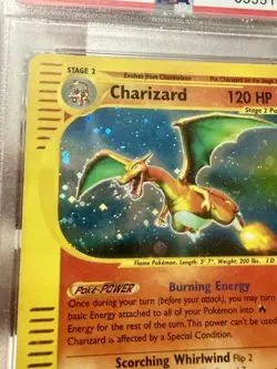 2002 POKEMON EXPEDITION #6 CHARIZARD-HOLO PSA 9 SWIRL - Image 3