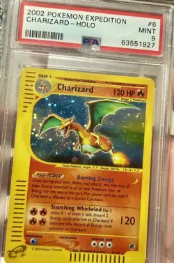 2002 POKEMON EXPEDITION #6 CHARIZARD-HOLO PSA 9 SWIRL - Image 4