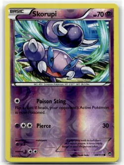 Skorupi 38/111 Common Furious Fists Pokemon Reverse Holo LP - Image 1