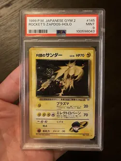 Rocket’s Zapdos PSA 9 Pokemon WOTC 1999 Gym Challenge Japanese 145 Holo Swirl - Image 4