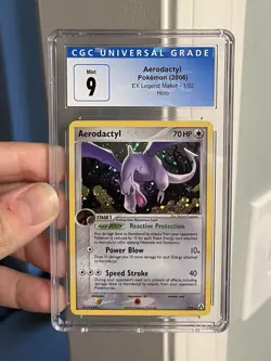 Aerodactyl CGC 9 Pokemon 2006 EX Legend Maker 1/92 Holo Partial Swirl Low POP 47 - Image 4