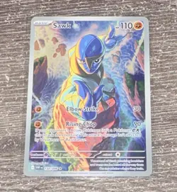Pokemon TCG Sawk Illustration Rare Full Art Holo 130/182 110HP Basic EN - Image 1