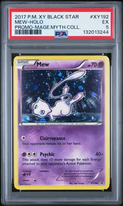 2017 POKEMON XY BLACK STAR PROMO MEW #XY192 HOLO PSA 5 EX #132013244 - Image 1