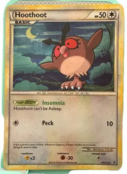 Pokemon TCG Hoothoot HGSS05 HeartGold SoulSilver Promo Holo English Basic - Image 1