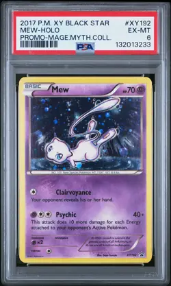 2017 POKEMON XY BLACK STAR PROMO MEW #XY192 HOLO PSA 6 EX #132013233 - Image 1