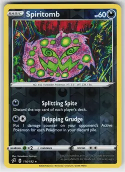 Spiritomb 116 Reverse Holo 192 R Rebel Clash LP Pokemon - Image 1
