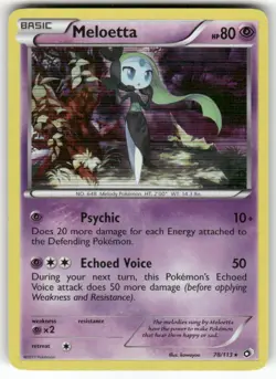 Meloetta (78) 78/113 Holo Holo Rare Legendary Treasures Pokemon Holo LP - Image 1