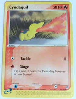 Cyndaquil 59/100 Common EX Sandstorm Pokemon Tcg LP - Image 1