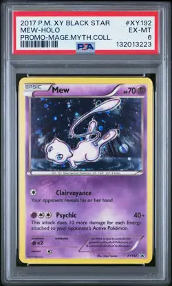 2017 POKEMON XY BLACK STAR PROMO MEW #XY192 HOLO PSA 6 EX #132013223 - Image 1