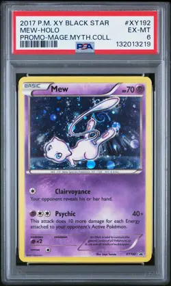2017 POKEMON XY BLACK STAR PROMO MEW #XY192 HOLO PSA 6 EX #132013219 - Image 1