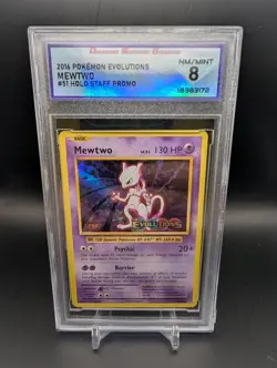 DSG 8 Mewtwo Holo STAFF Promo Prerelease XY Evolutions 51/108 Pokemon NM-Mint - Image 1