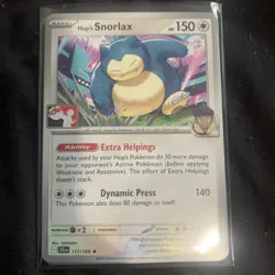 Hop's Snorlax Pokemon Prize Pack Series 7 Promo Pokemon Card NM - Image 1