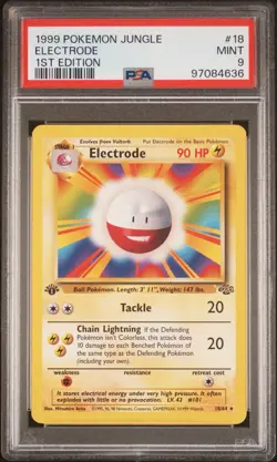 1999 POKEMON Jungle 1st Edition Electrode #18 PSA 9 MINT - Image 1