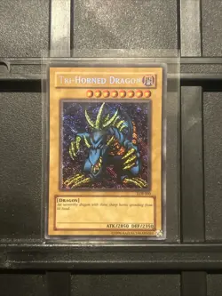 Tri-Horned Dragon LOB-000 Double Misprint Reverse Secret Rare And Foil Bleed (9) - Image 1