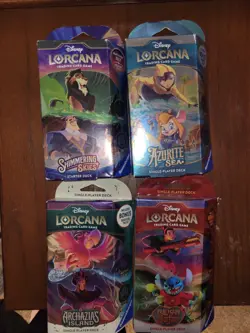 Disney Lorcana Trading Card Game starter deck Lot Of 4 - Image 1
