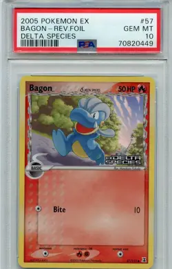 PSA 10 Gem Mint Bagon 57/113 POP 14 EX Delta Species Common Pokemon Card - Image 1