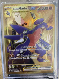 Cynthia's Garchomp EX Hyper Rare Card 241/182 Sv10: Destined Rivals Holo Gold - Image 1