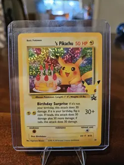 Pokemon Pikachu TCG Birthday Celebrations Holo Rare Card #24 Mint Condition - Image 1