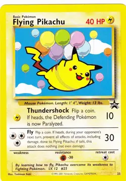 POKEMON FLYING PIKACHU BLACK STAR PROMO CARD NO. 25 - Image 1