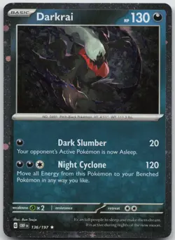 Darkrai (Cosmos Holo) 136/197 Holo Miscellaneous Cards & Products Pokemon NM - Image 1