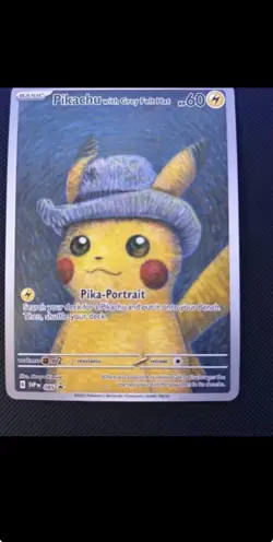 Pikachu grey Felt Hat Pokemon Card Display Art Card - Image 1