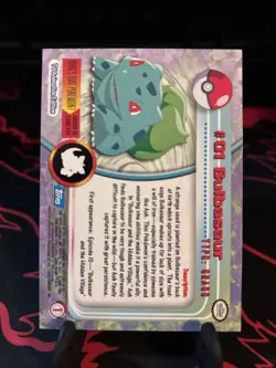 Topps TV Animation #01 Bulbasaur - Blue Logo - Pokemon Card - Series 1 - NM - Image 2